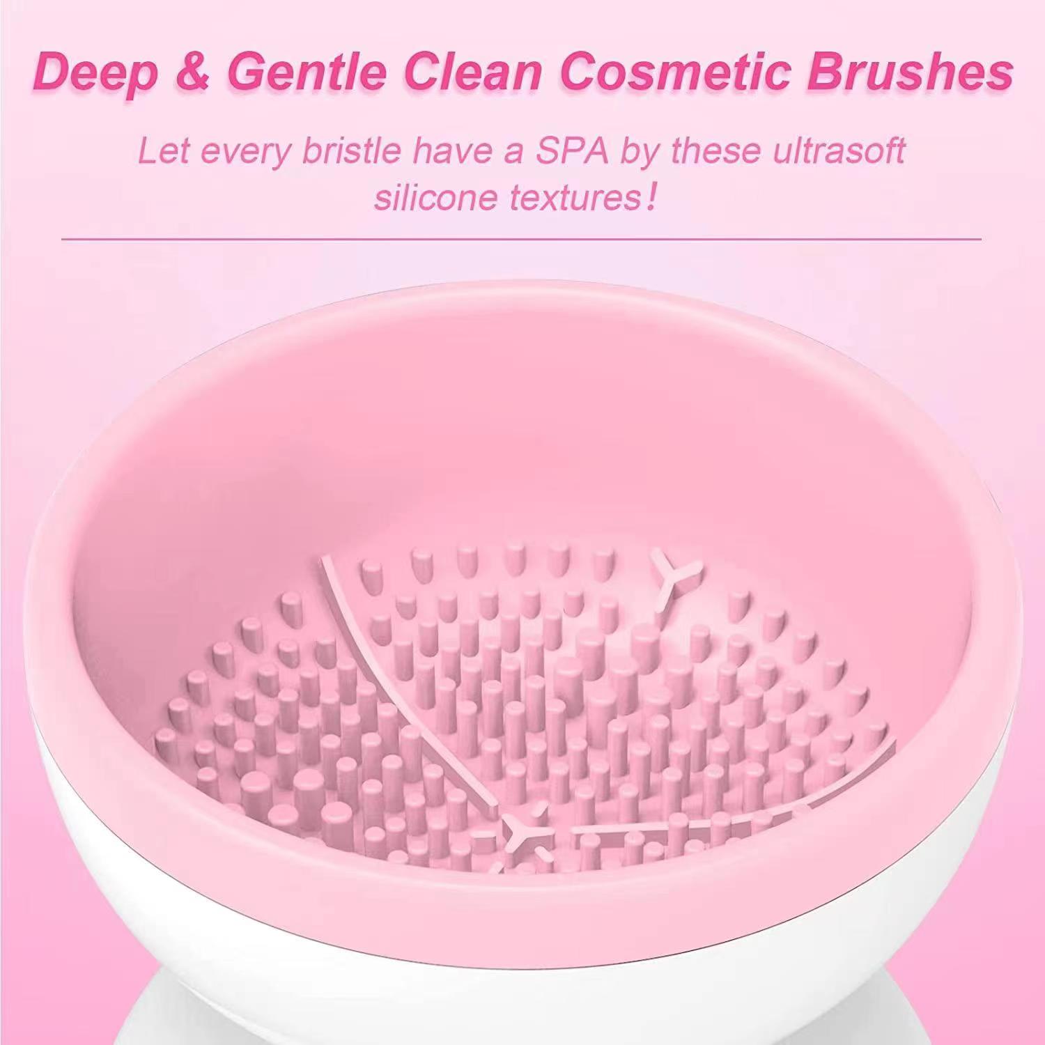 Portable makeup brush cleaner