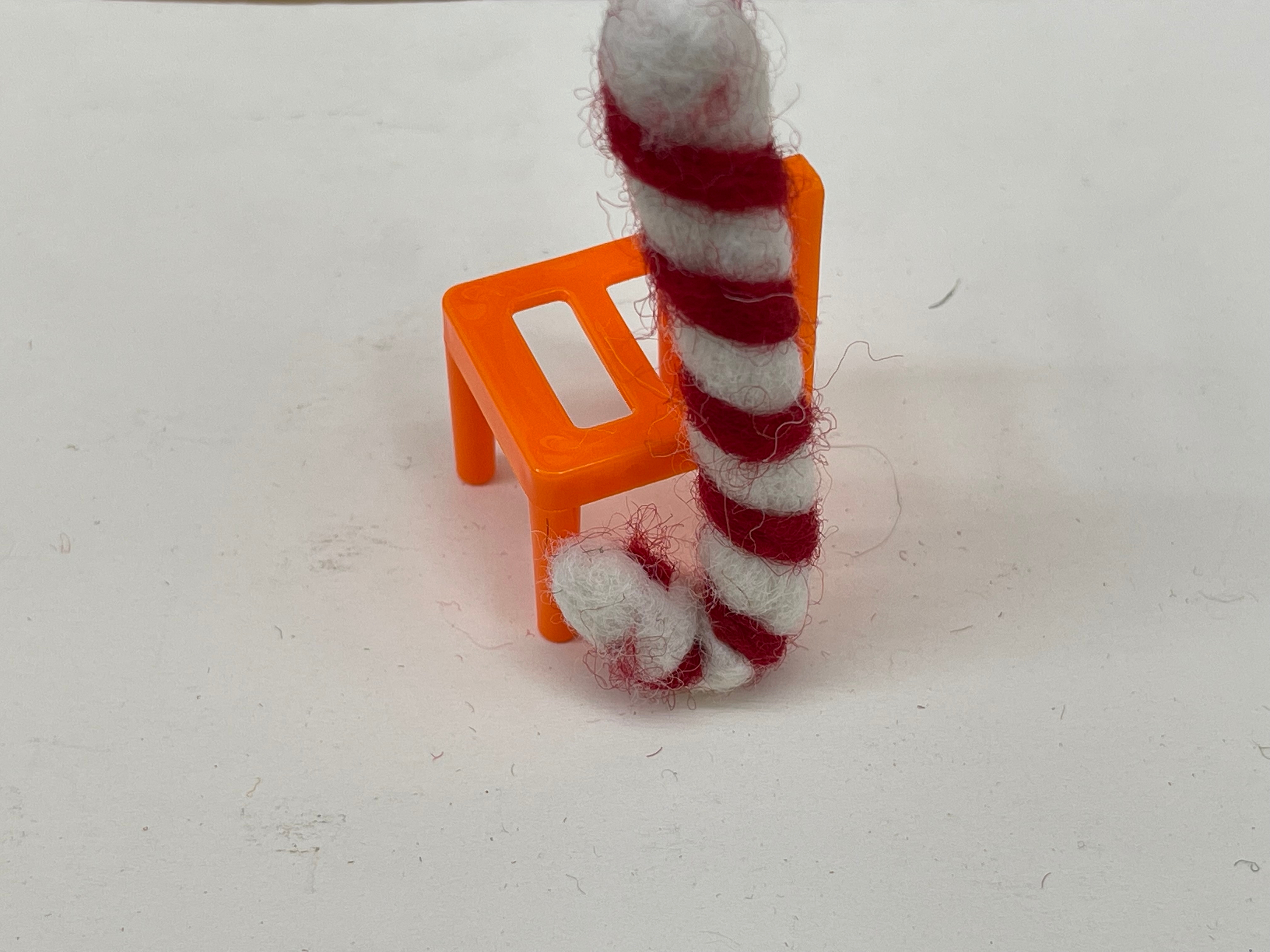 纯羊毛纯手工羊毛圣诞红白礼物棒可爱 卡通 立体