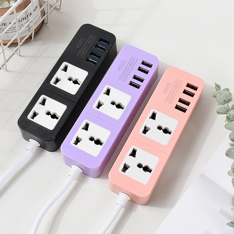跨境电商 马来西亚 插排 南美洲墨西哥 菲律宾 外贸出口 OEM定制 S204 USB 彩盒 装 SOCKET 插板