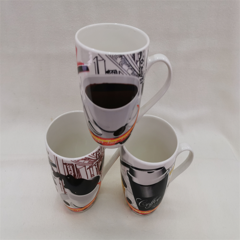 Coffee water cup, European and American style mug, large-capacity KAFE ceramic cup RUIHUA