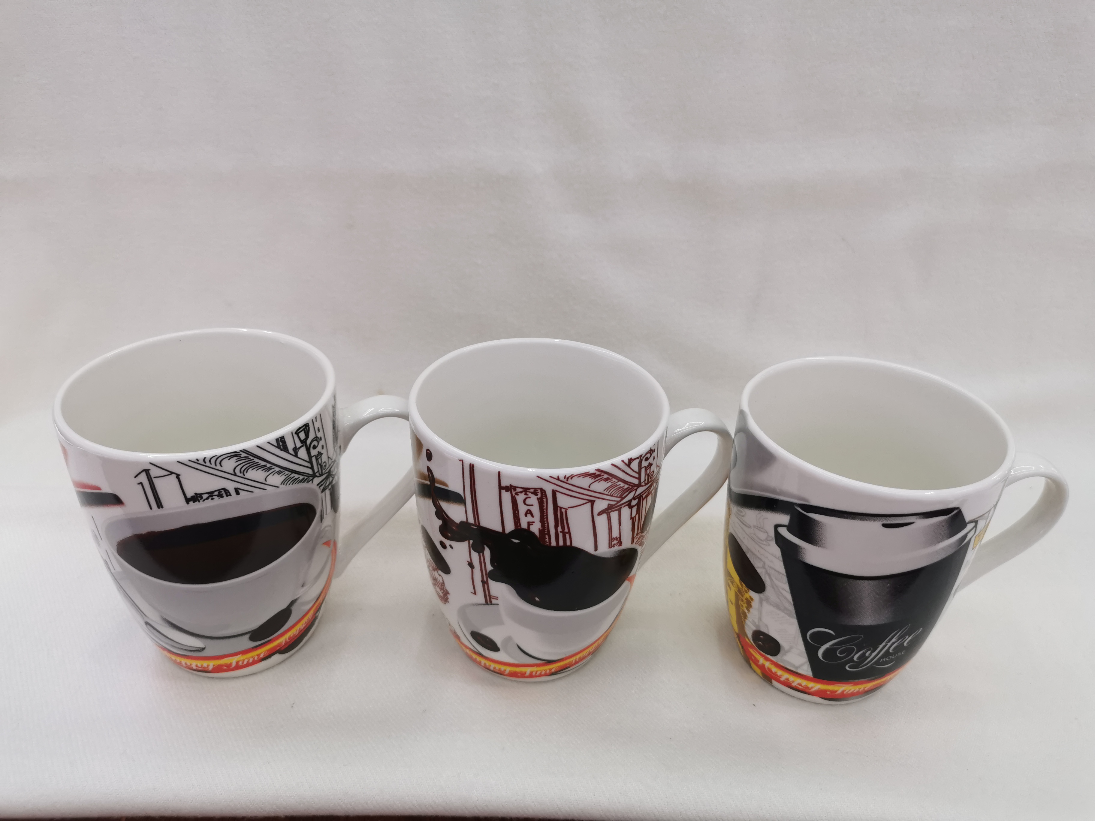 Coffee water cup, European and American style mug, large-capacity KAFE ceramic cup RUIHUA details Picture