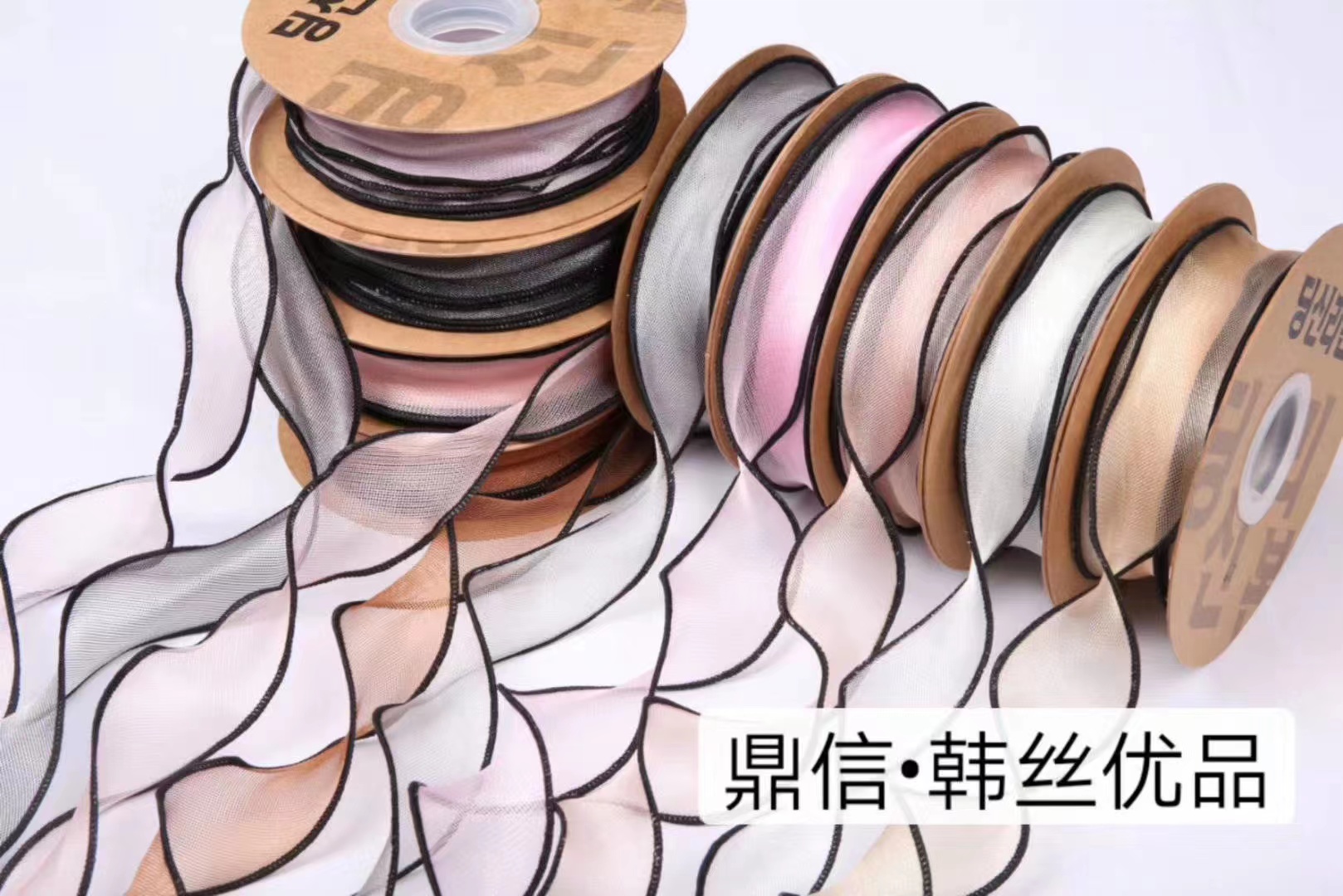 Direct sales from the manufacturer of high-quality Korean woven tape, coarse mesh, baked edge gauze art lace tape, with an export volume of 25Y