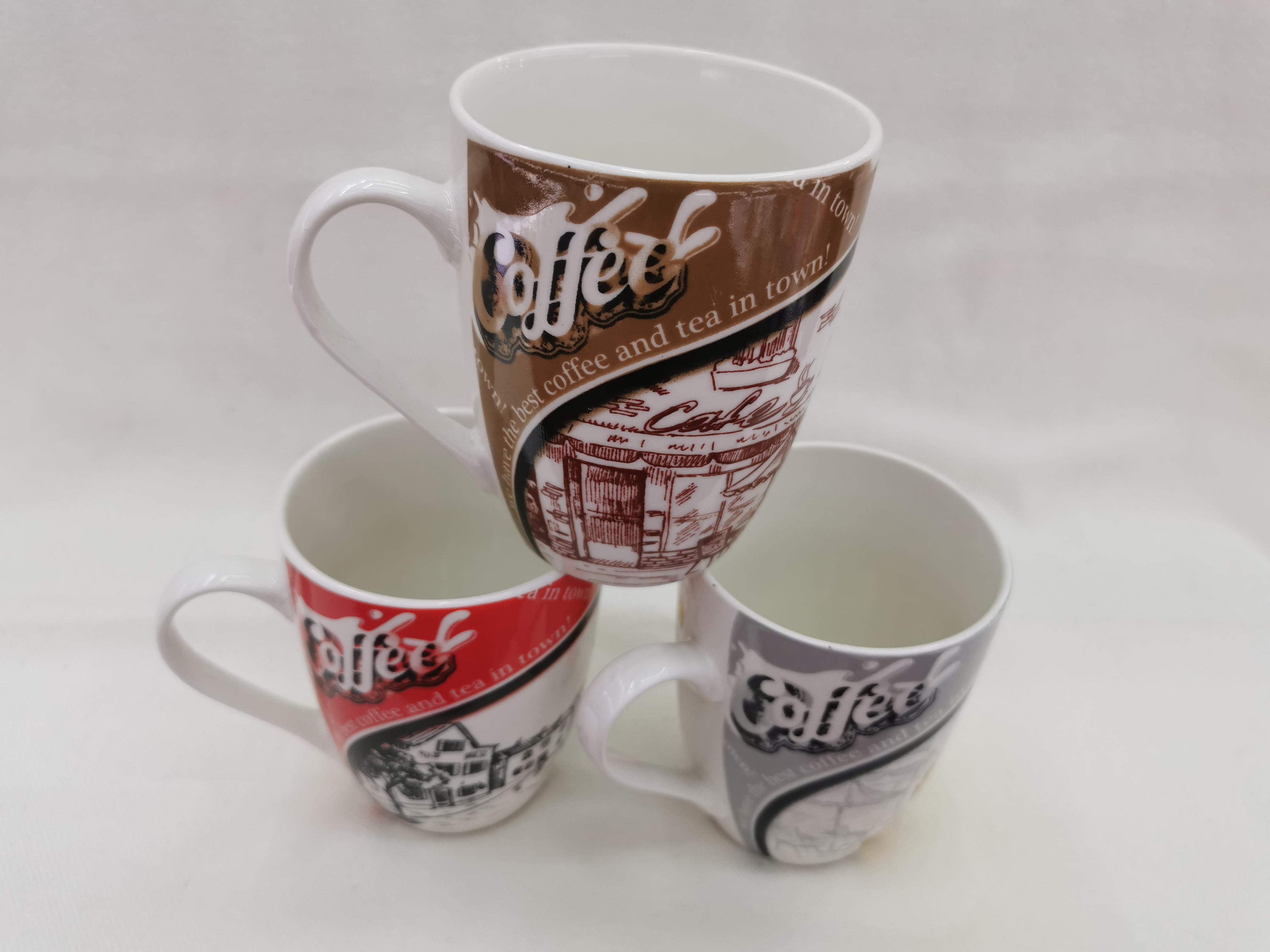 Coffee water cup, European and American style mug, large-capacity KAFE ceramic cup RUIHUA Application Scenario