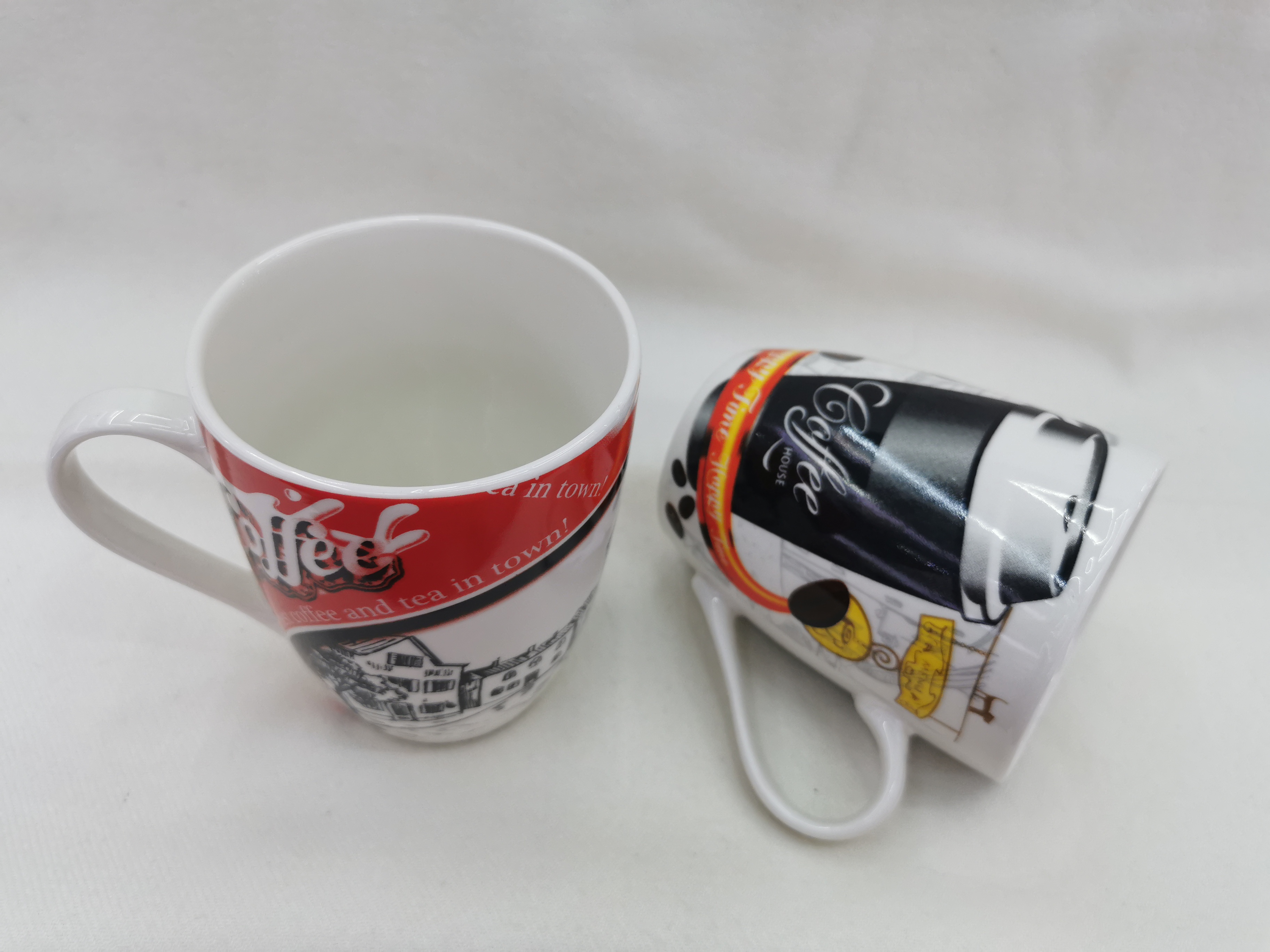 Coffee water cup, European and American style mug, large-capacity KAFE ceramic cup RUIHUA Item Picture