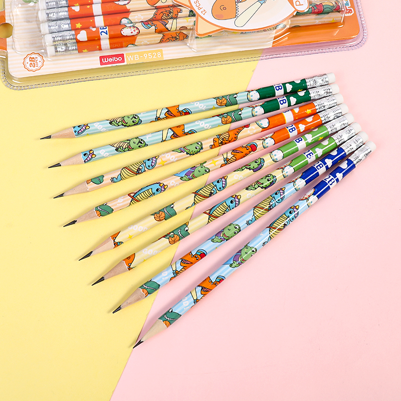 weibo Weibo Pencils 12 pieces wholesale Cartoon pencils Children's pencils Engraving hb Primary School students' writing examination Item Picture
