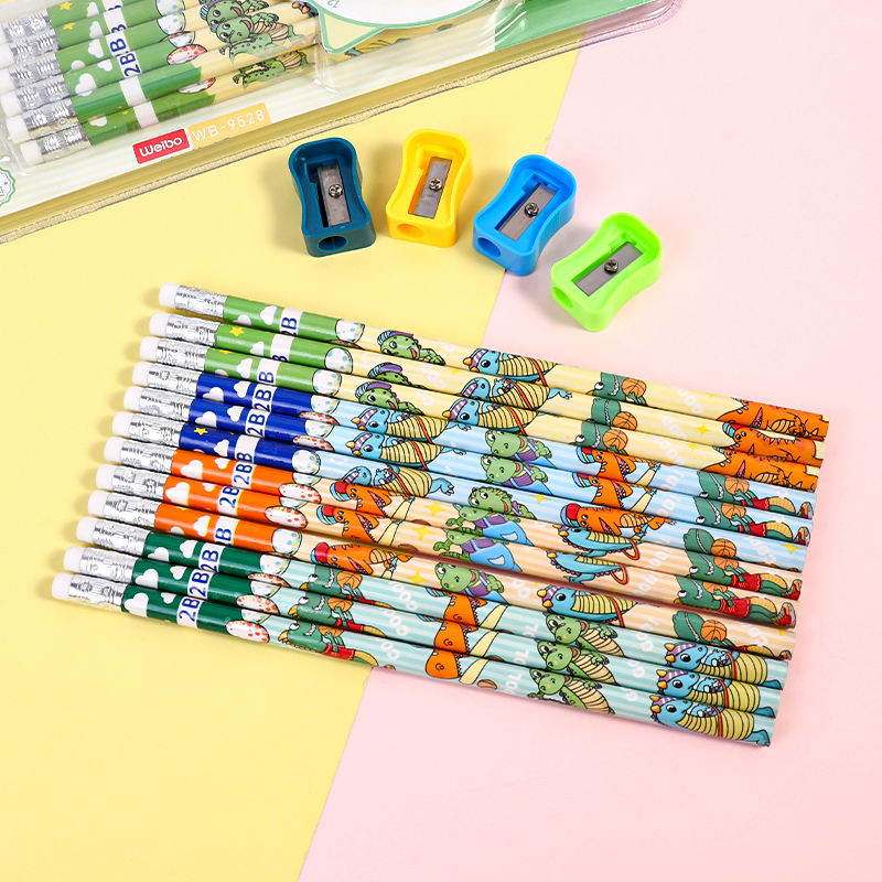 weibo Weibo Pencils 12 pieces wholesale Cartoon pencils Children's pencils Engraving hb Primary School students' writing examination Application Scenario