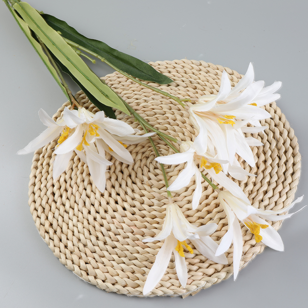 High-quality silk flower wedding lily, deep orange silk flower