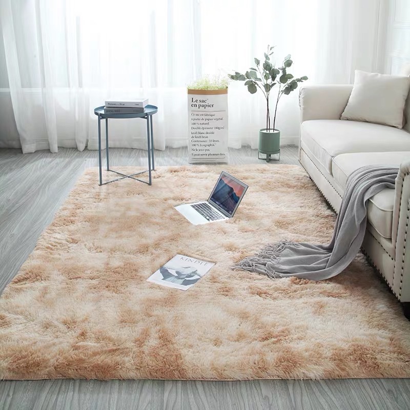 Cross-border simple solid-color wool carpet with fleece floor mat, ins silk and wool carpet, sofa blanket, long blanket fully laid beside the bedroom bed, bay window mat wholesale details Picture