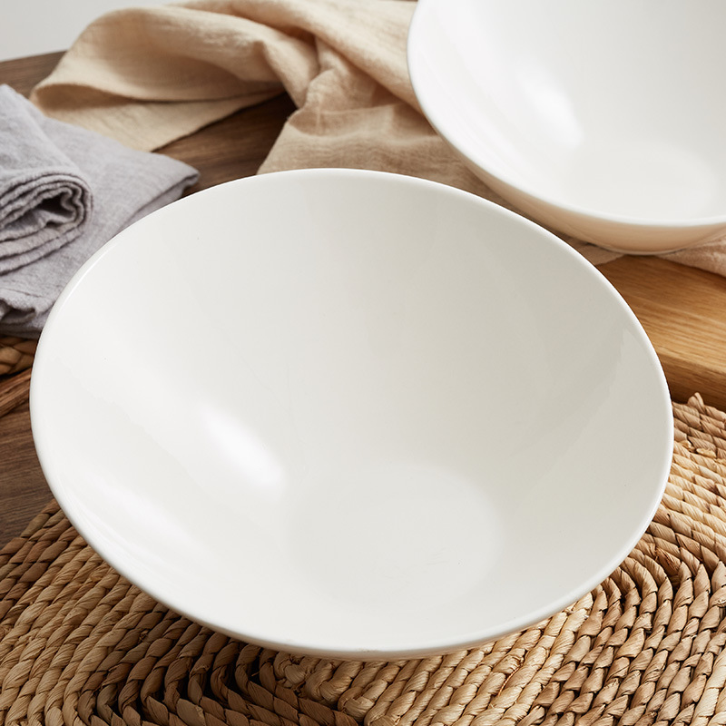 Diagonal bowl, creative salad bowl, ceramic bowl, daily-use porcelain tableware, hotel supplies, hot pot vegetable bowl, large bowl Specification image