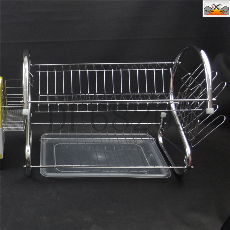 DF68203 steel pipe tray rack, storage rack, multi-layer household draining rack, dish rack, kitchen floor-standing cabinet, bowl rack, storage magic tool, miscellaneous rack, DF TRADING HOUSE Item Picture