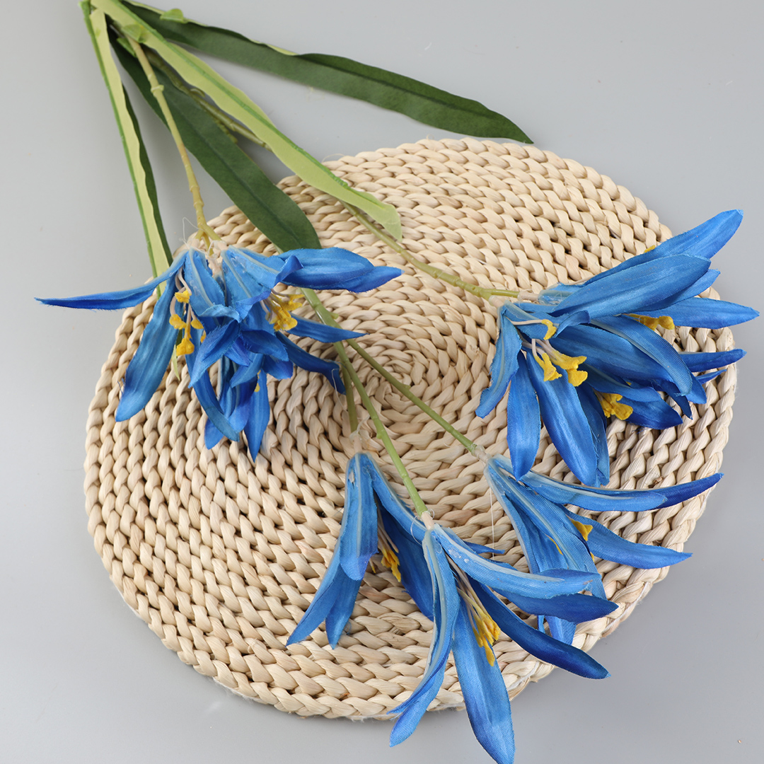 High-quality silk flower wedding lily, deep orange silk flower Specification image