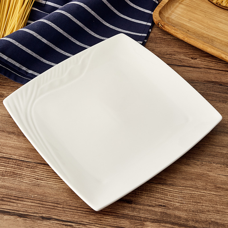 Ceramic tableware: Western main course plates, cold dish plates, creative light dessert plates, magnesium-reinforced porcelain square plates Specification image