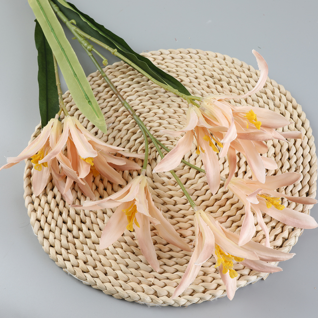 High-quality silk flower wedding lily, deep orange silk flower Item Picture