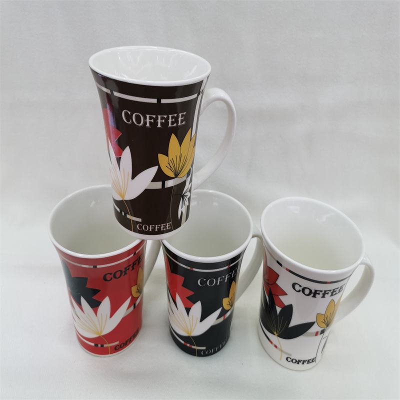 咖啡水杯中国风马克杯荷花荷叶杯KAFE陶瓷杯RUIHUA图