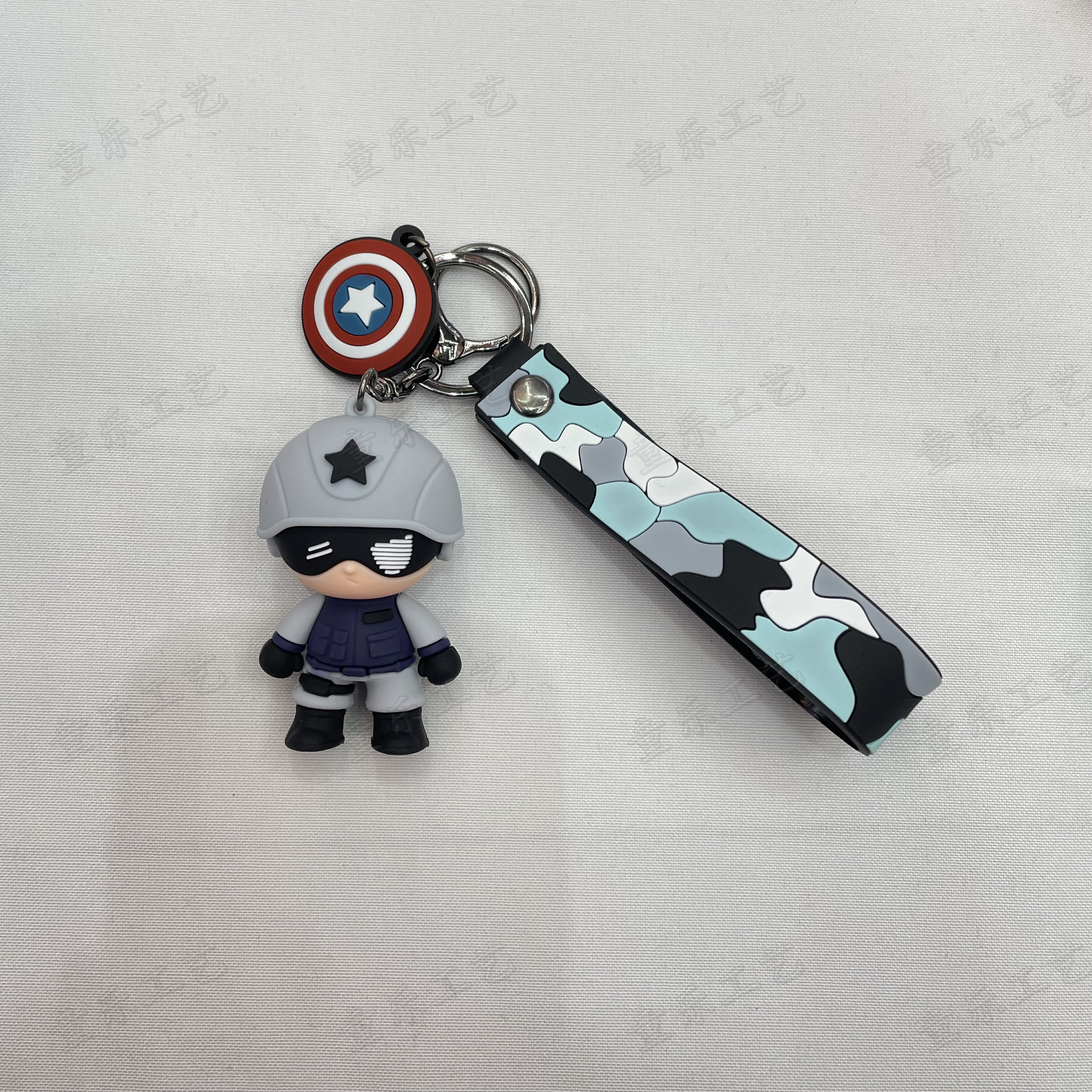 Firefighter figurines, cartoon fire alarm keychains, car key pendants, bag pendants, fire alarm doll pendants Item Picture