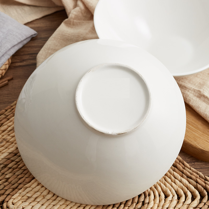 Diagonal bowl, creative salad bowl, ceramic bowl, daily-use porcelain tableware, hotel supplies, hot pot vegetable bowl, large bowl Application Scenario