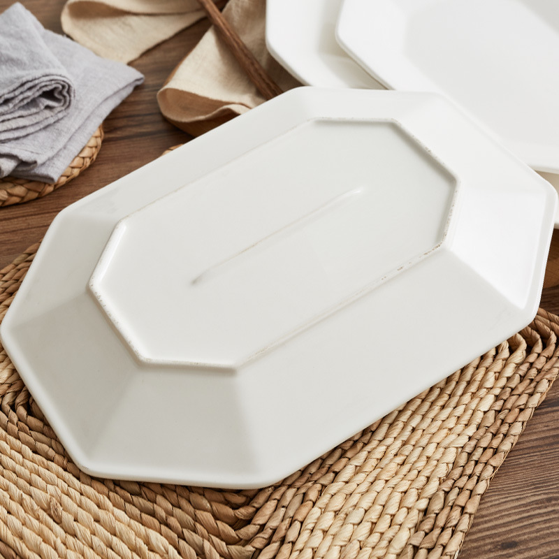 Tableware, plates, ceramic hotel supplies, flat plates, star anise fruit plates, Western plates Application Scenario