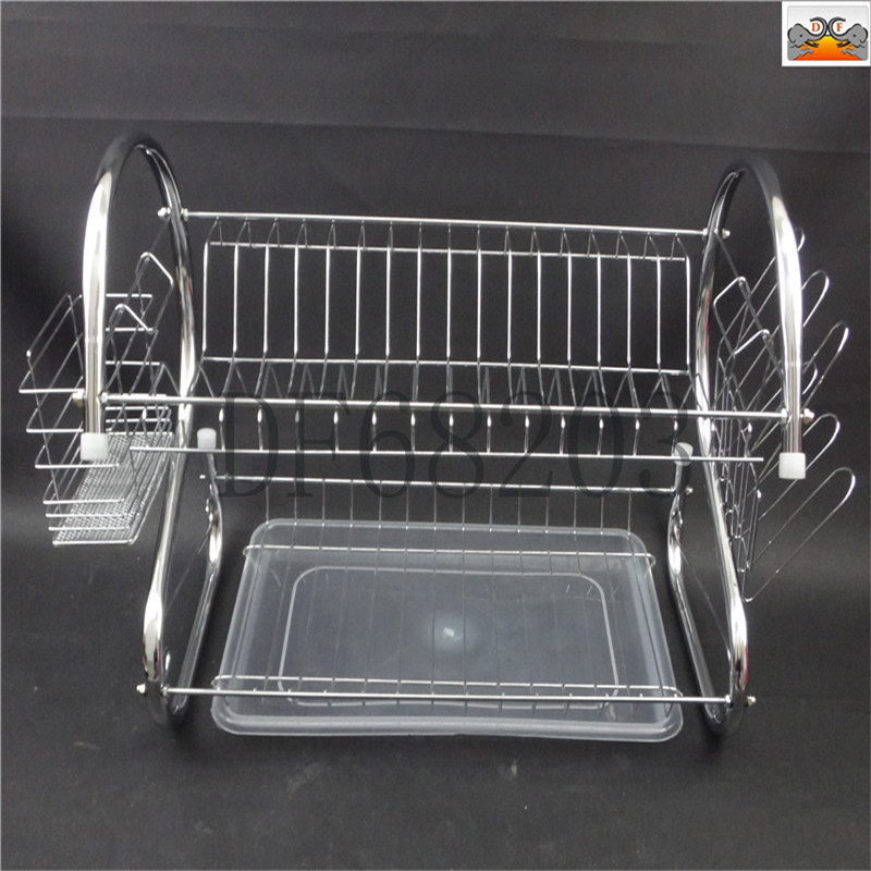 DF68203 steel pipe tray rack, storage rack, multi-layer household draining rack, dish rack, kitchen floor-standing cabinet, bowl rack, storage magic tool, miscellaneous rack, DF TRADING HOUSE