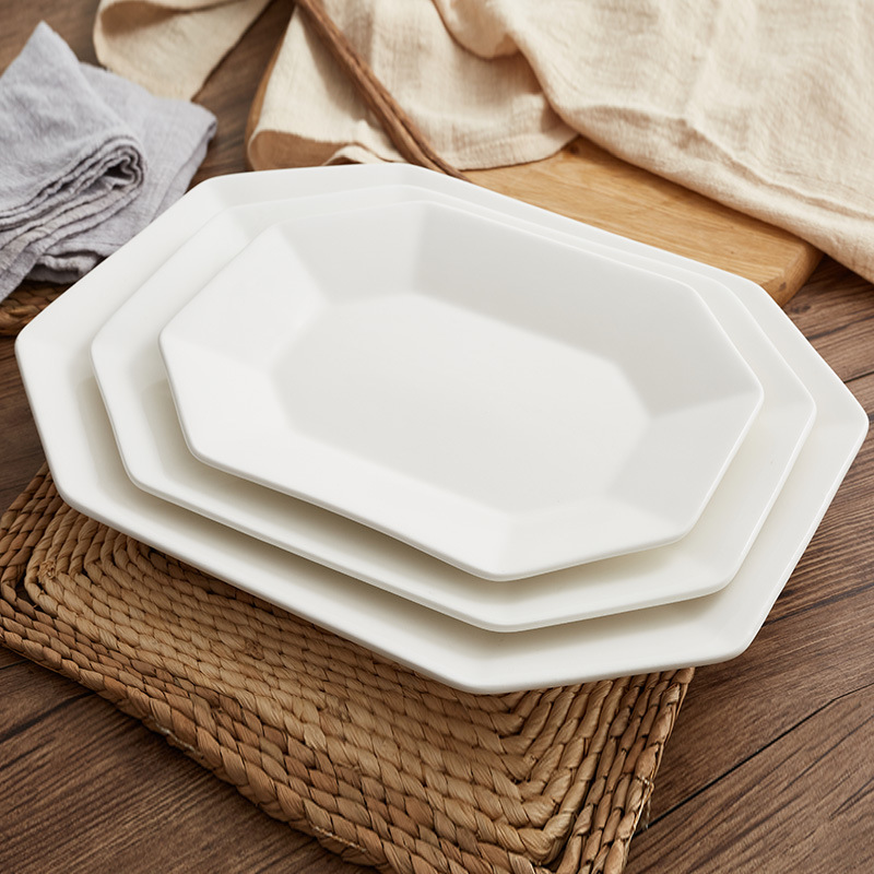 餐具盘子陶瓷酒店用品平碟八角水果盘西餐盘