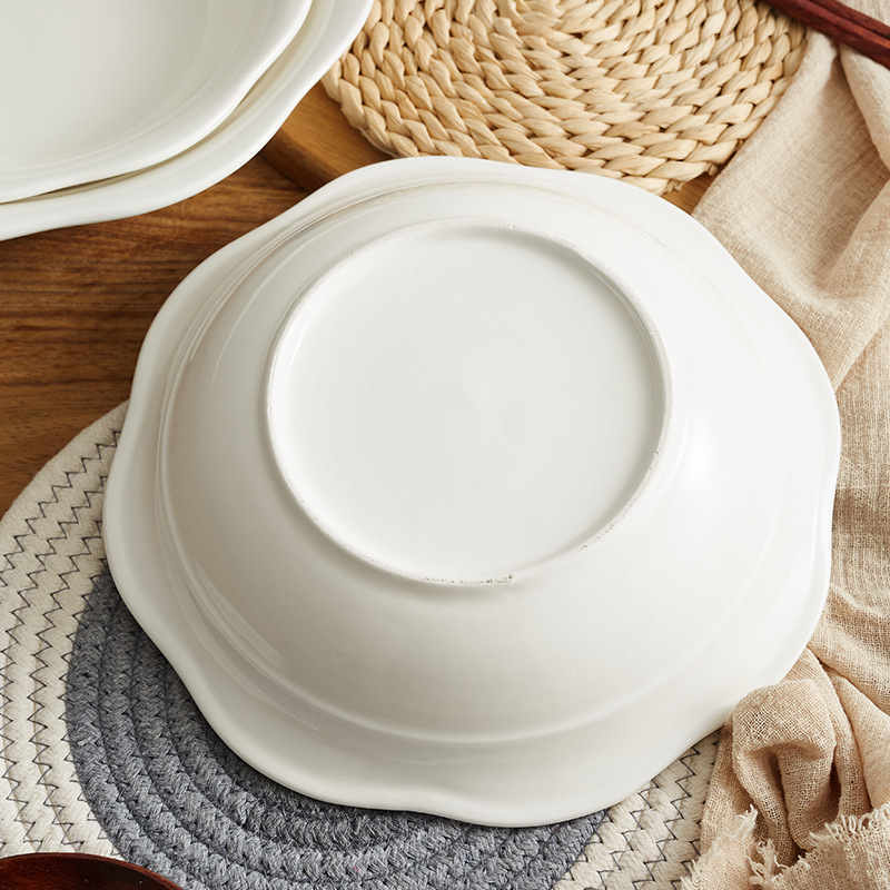 Hekou soup bowls, ceramic bowls, large bowls, Chinese tableware, logo salad bowls, hotel direct supply wholesale Specification image