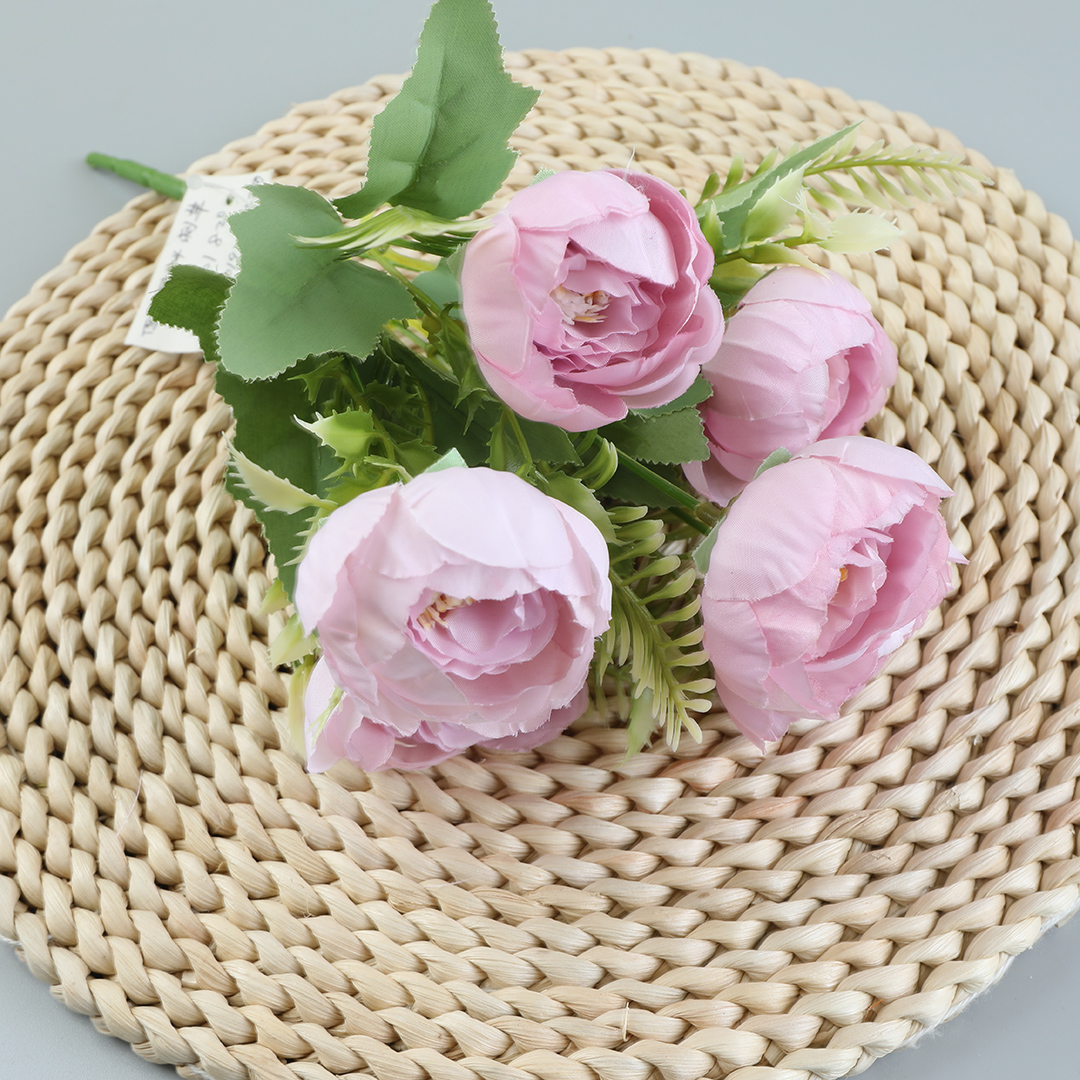 Silk flowers, peony stems, peony roses, wedding decorative flowers details Picture