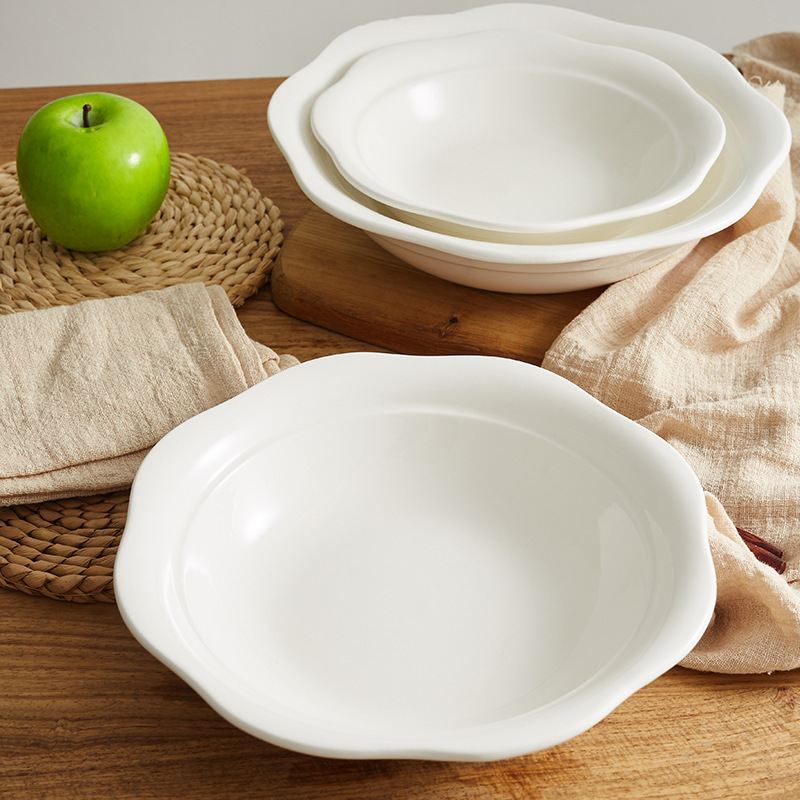 Hekou soup bowls, ceramic bowls, large bowls, Chinese tableware, logo salad bowls, hotel direct supply wholesale details Picture