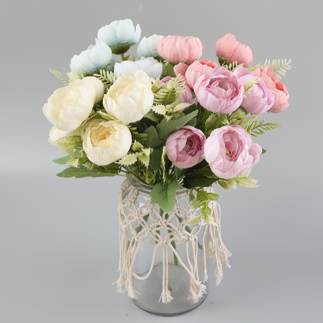 Silk flowers, peony stems, peony roses, wedding decorative flowers Specification image