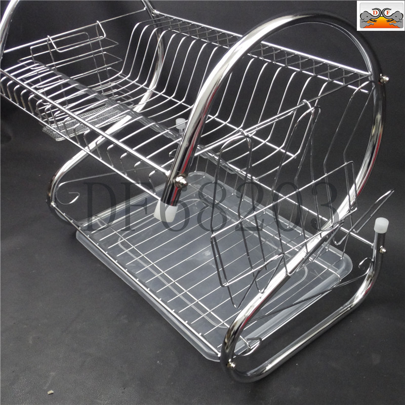 DF68203 steel pipe tray rack, storage rack, multi-layer household draining rack, dish rack, kitchen floor-standing cabinet, bowl rack, storage magic tool, miscellaneous rack, DF TRADING HOUSE details Picture