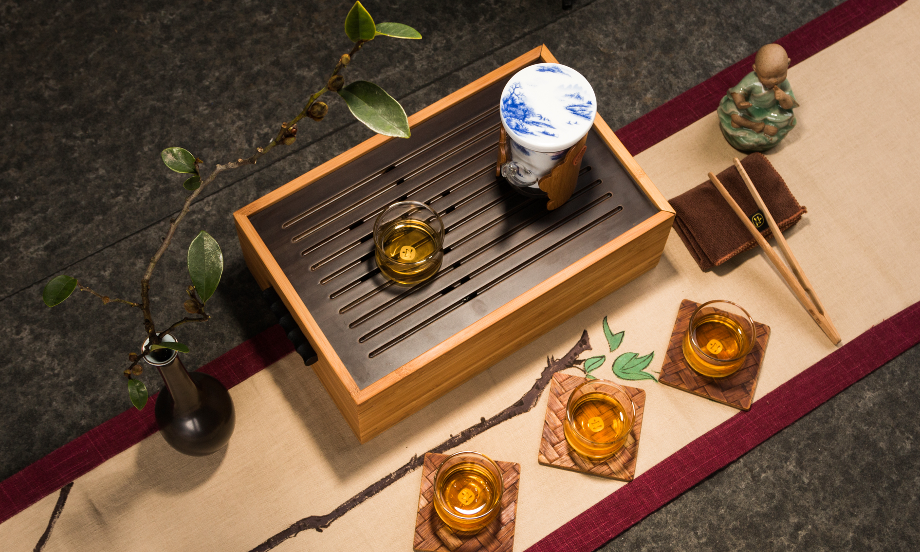 至为家居严选茶盘乐道九头装系列楠竹茶器茶道配件家具套装家居楠竹