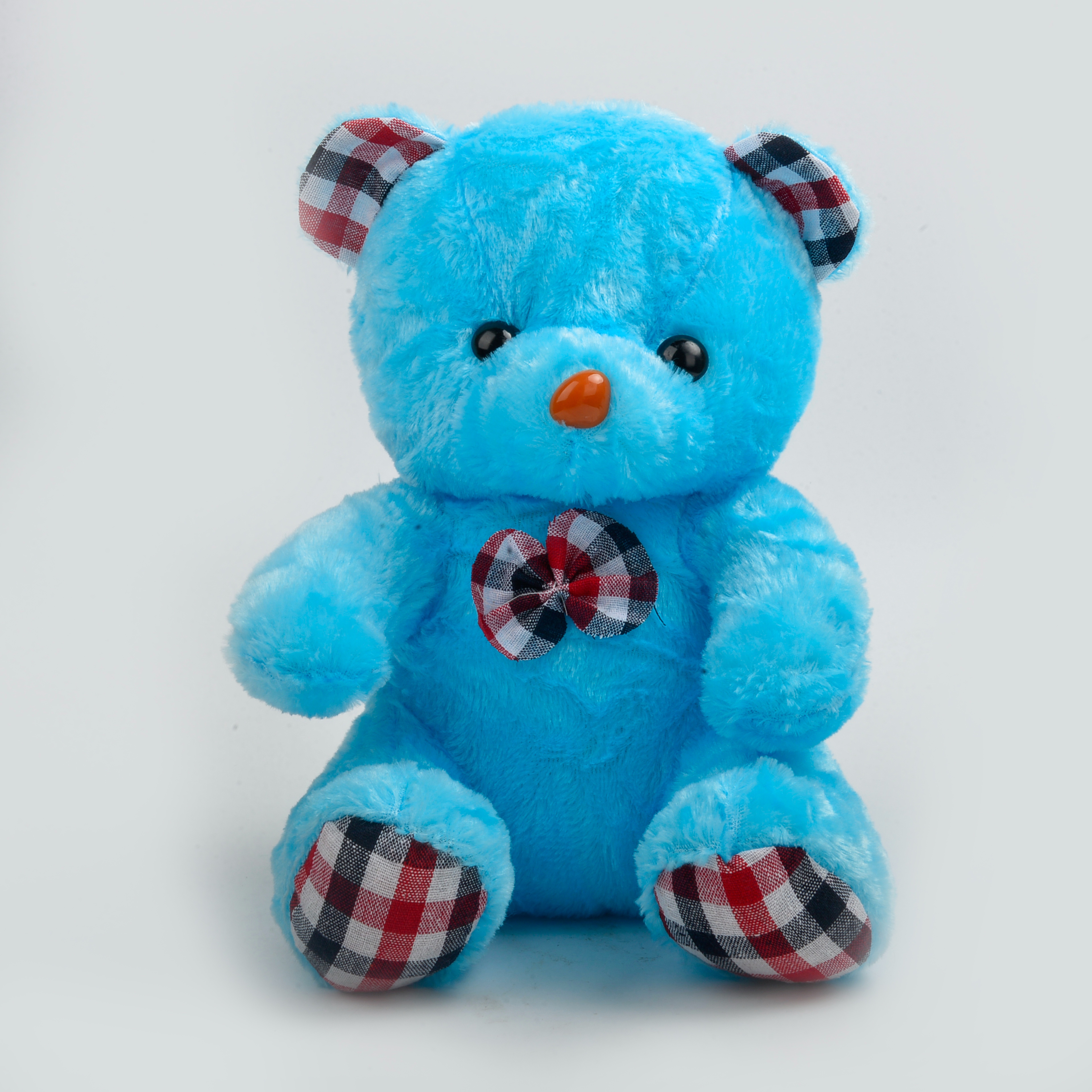 Creative luminous plush toy bear, seven-color luminous pink and blue checkered teddy bear doll Specification image