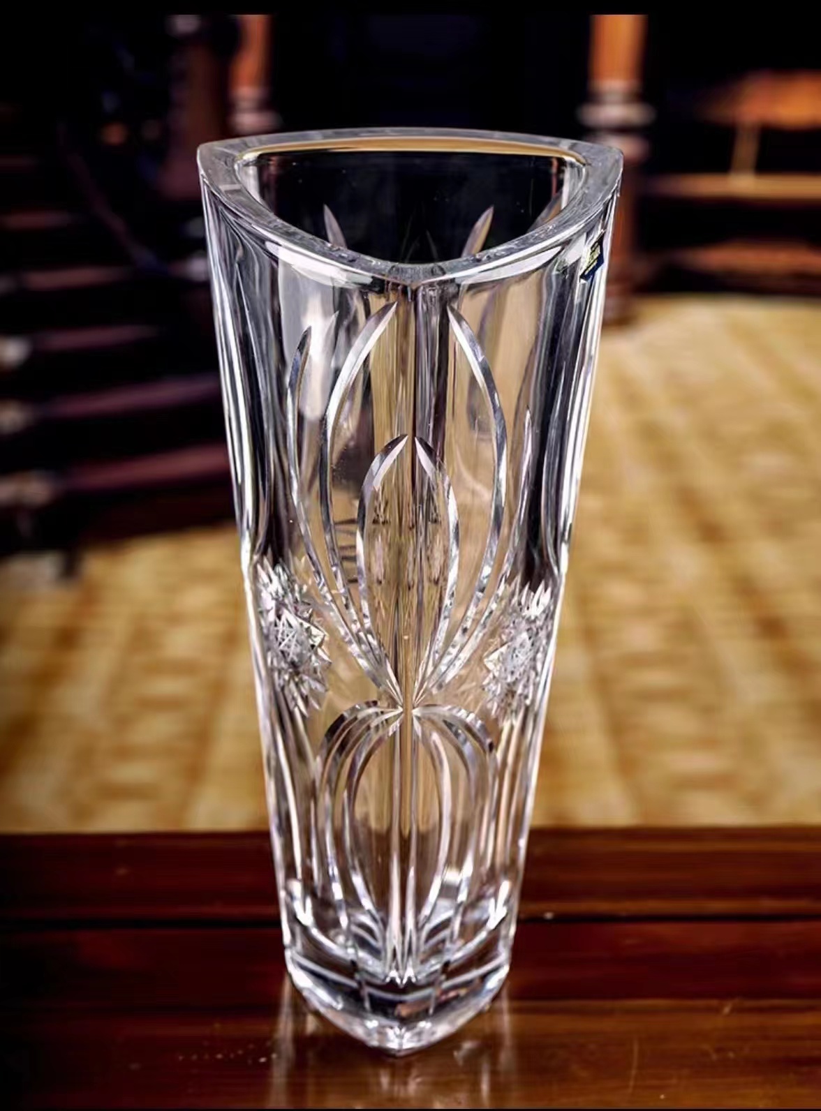 Yuxing transparent crystal glass vase, European rose flower arrangement, decorative craftsmanship, lucky bamboo hydroponic living room decoration piece details Picture