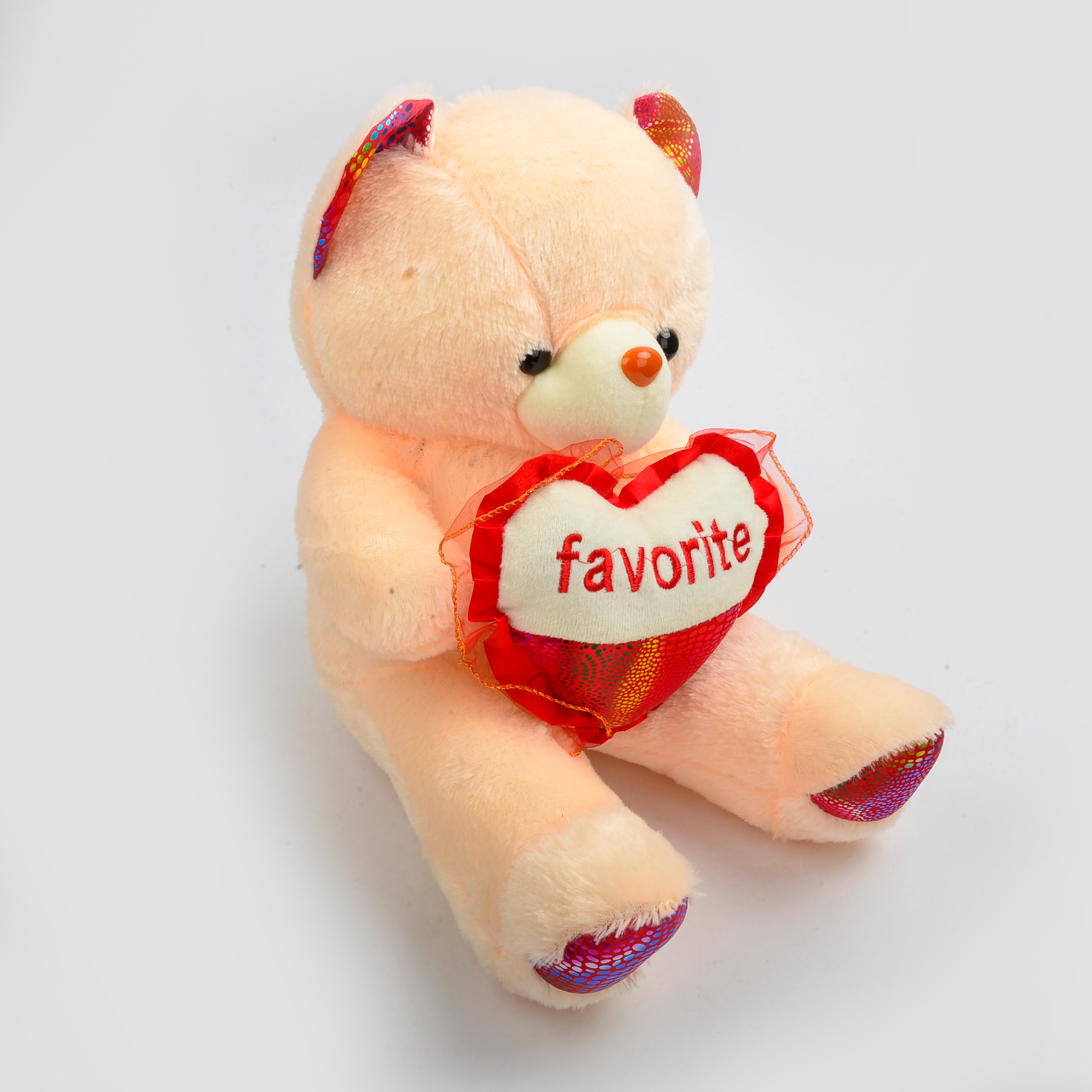 Creative luminous plush toy bear, seven-color luminous bear, cute heart-shaped teddy bear doll manufacturer wholesale festival gifts Specification image