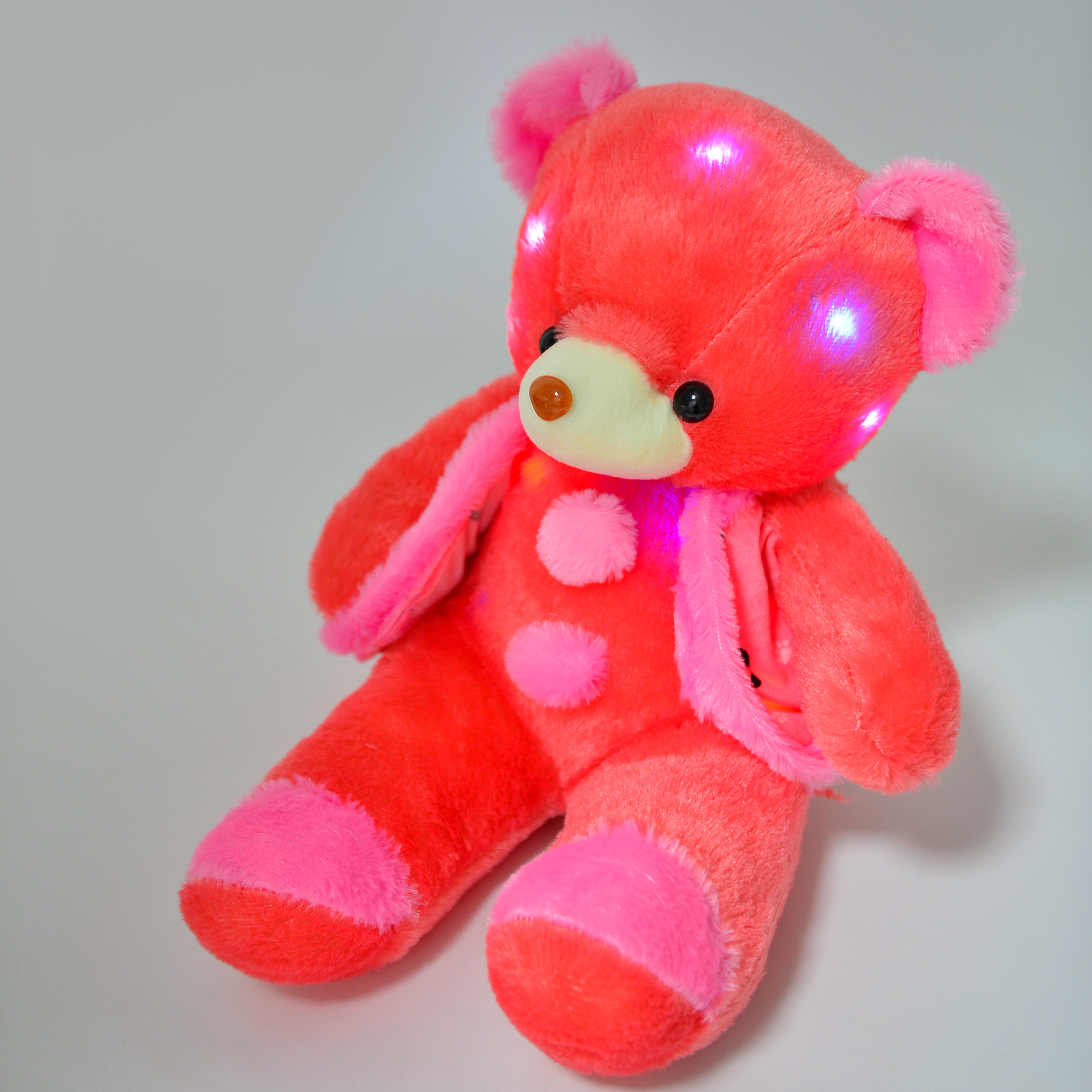 Creative luminous plush toy bear, seven-color luminous teddy bear figurine manufacturer wholesale festival gifts details Picture