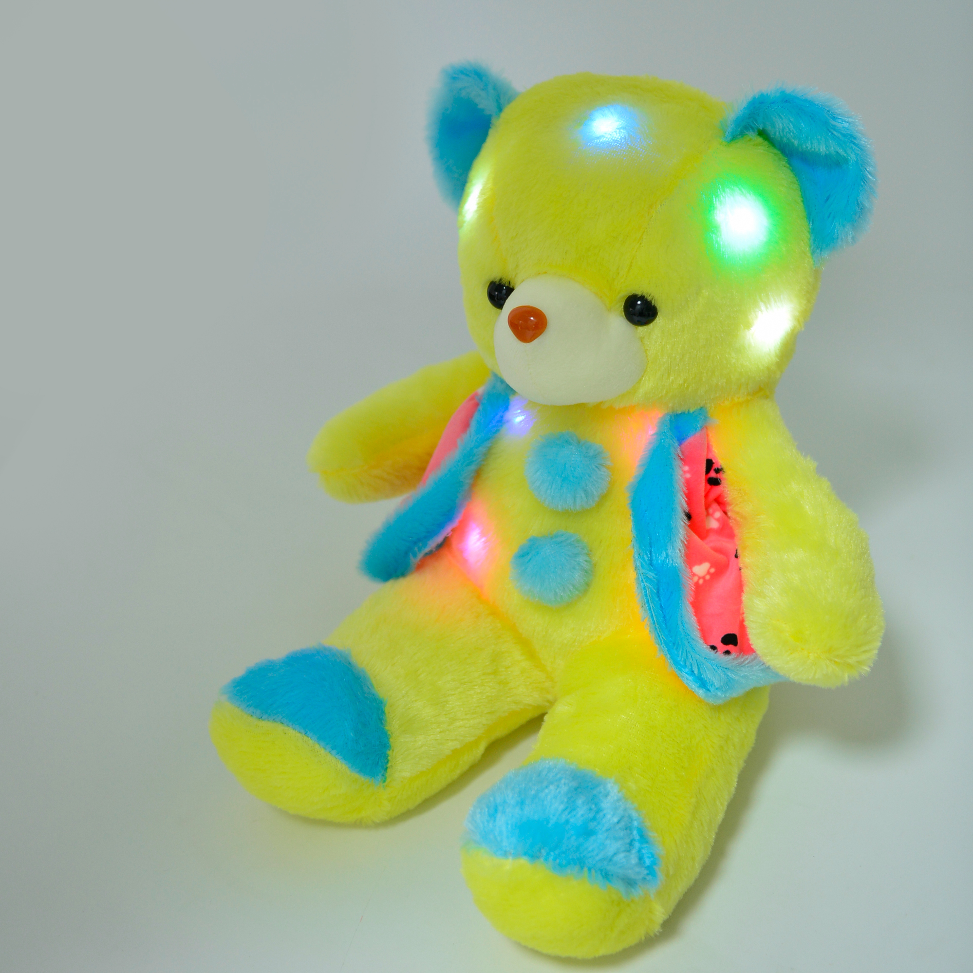 Creative luminous plush toy bear, seven-color luminous cute teddy bear doll manufacturer wholesale festival gifts details Picture