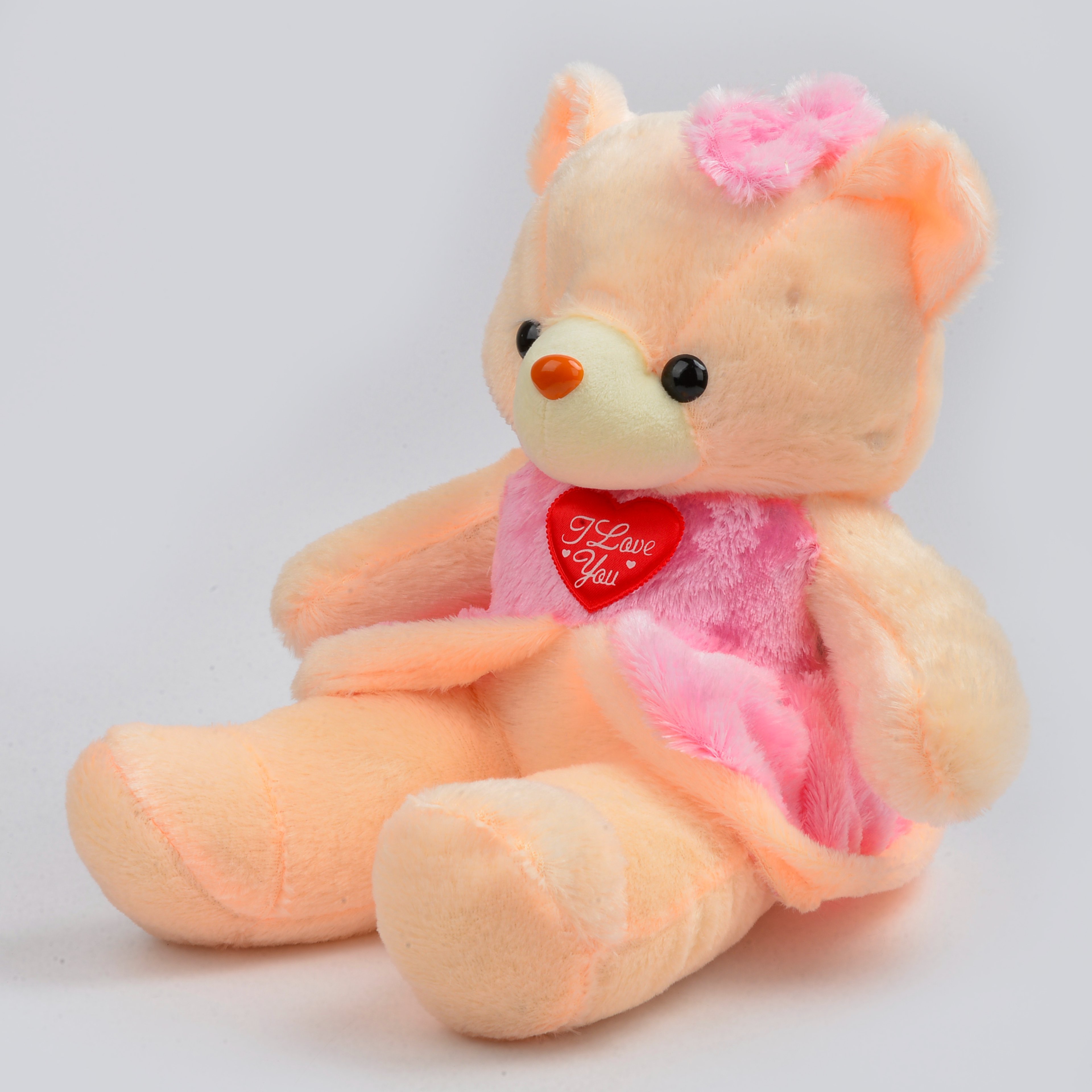 Creative glowing plush toy bear, seven-color glowing cute pink heart-shaped teddy bear doll manufacturer wholesale festival gifts details Picture