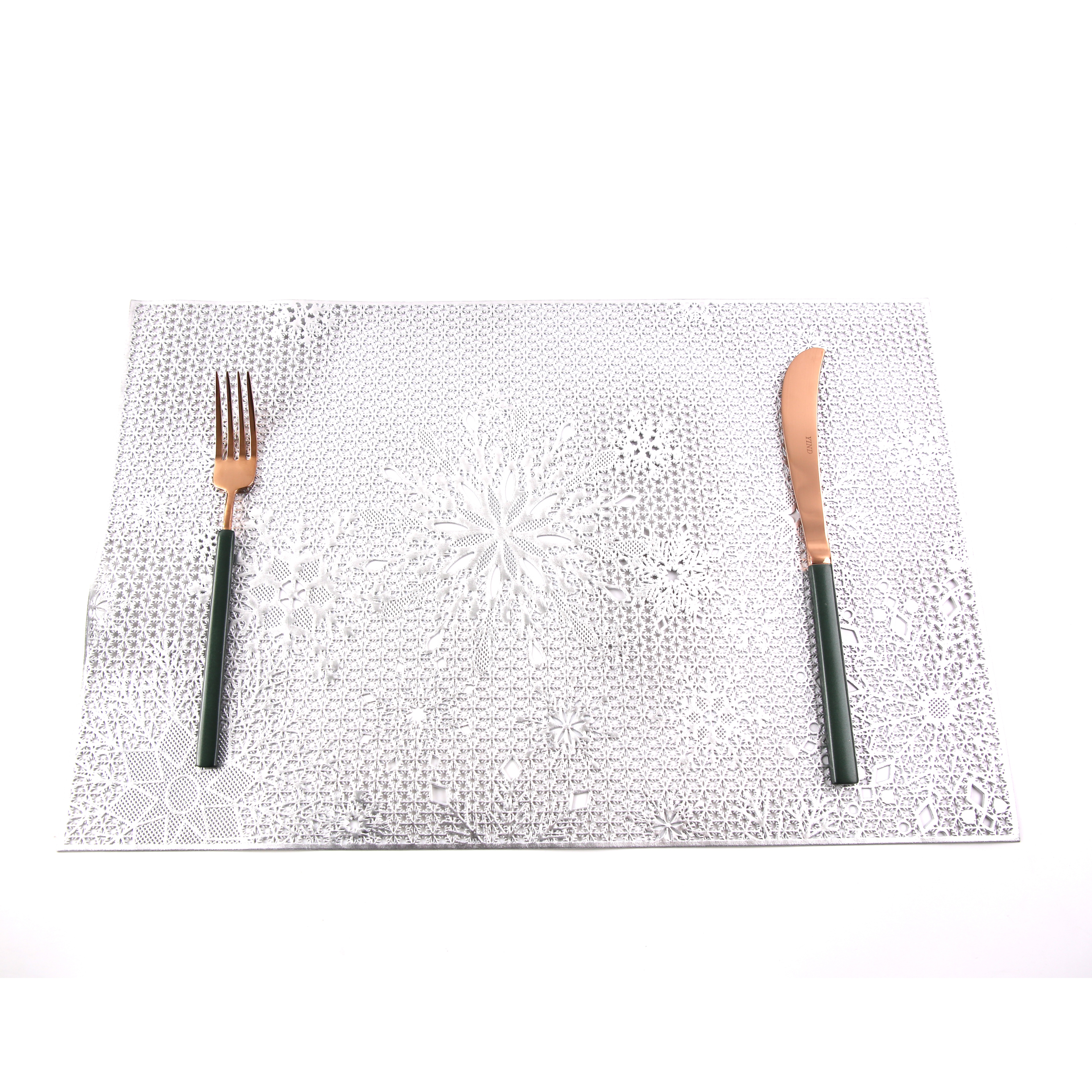 烫金垫方形镂空纯色餐桌垫防滑家居酒店桌垫子定做