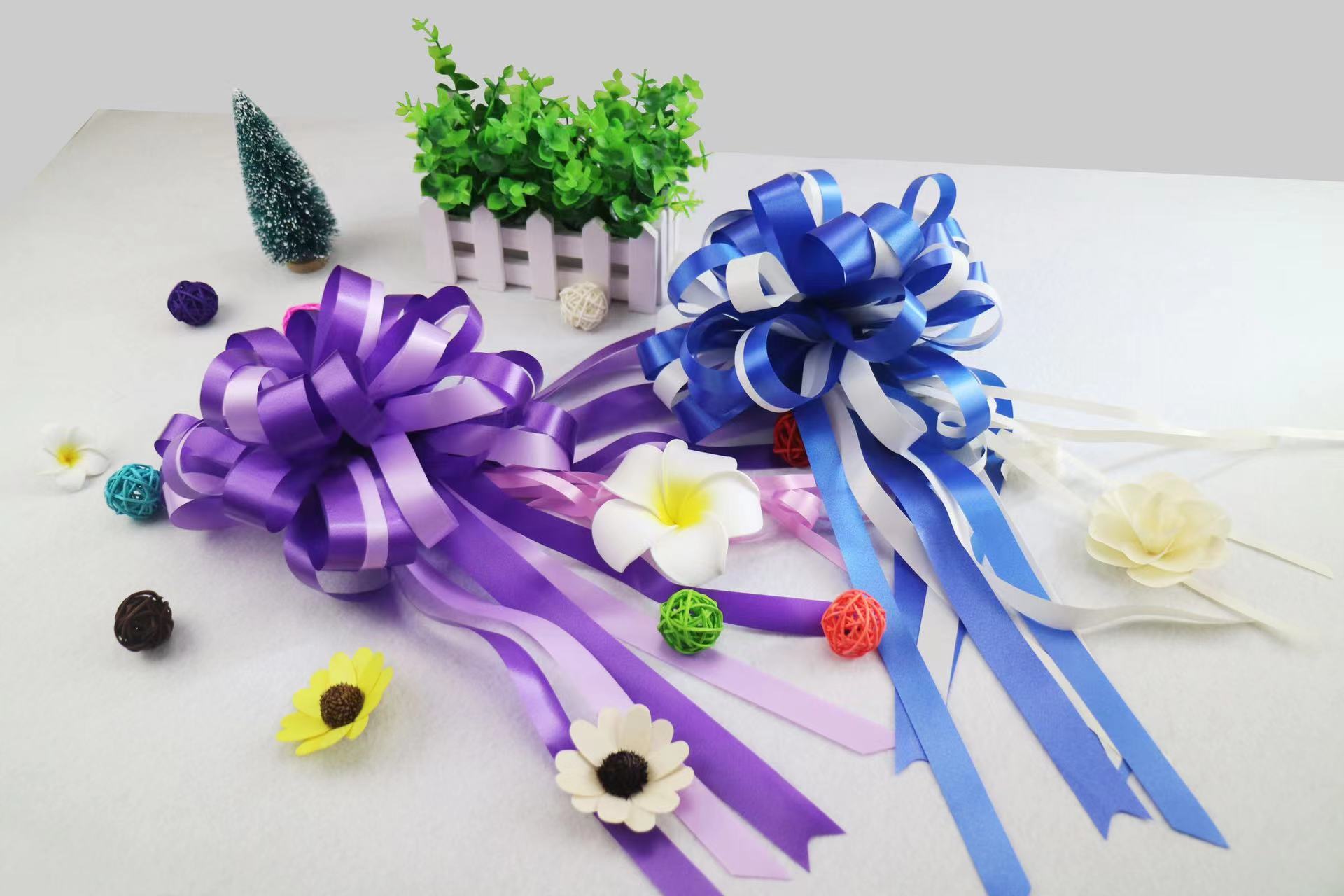 Exquisite hand-pulled flower gift box decorated with bow and ribbon festival gift decoration 22011 Specification image