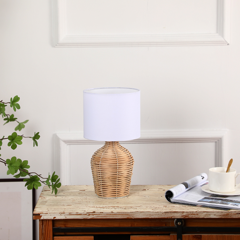 Hand-woven lamps, rattan table lamps, indoor decorative lamps, fabric table lamps, vase table lamps details Picture