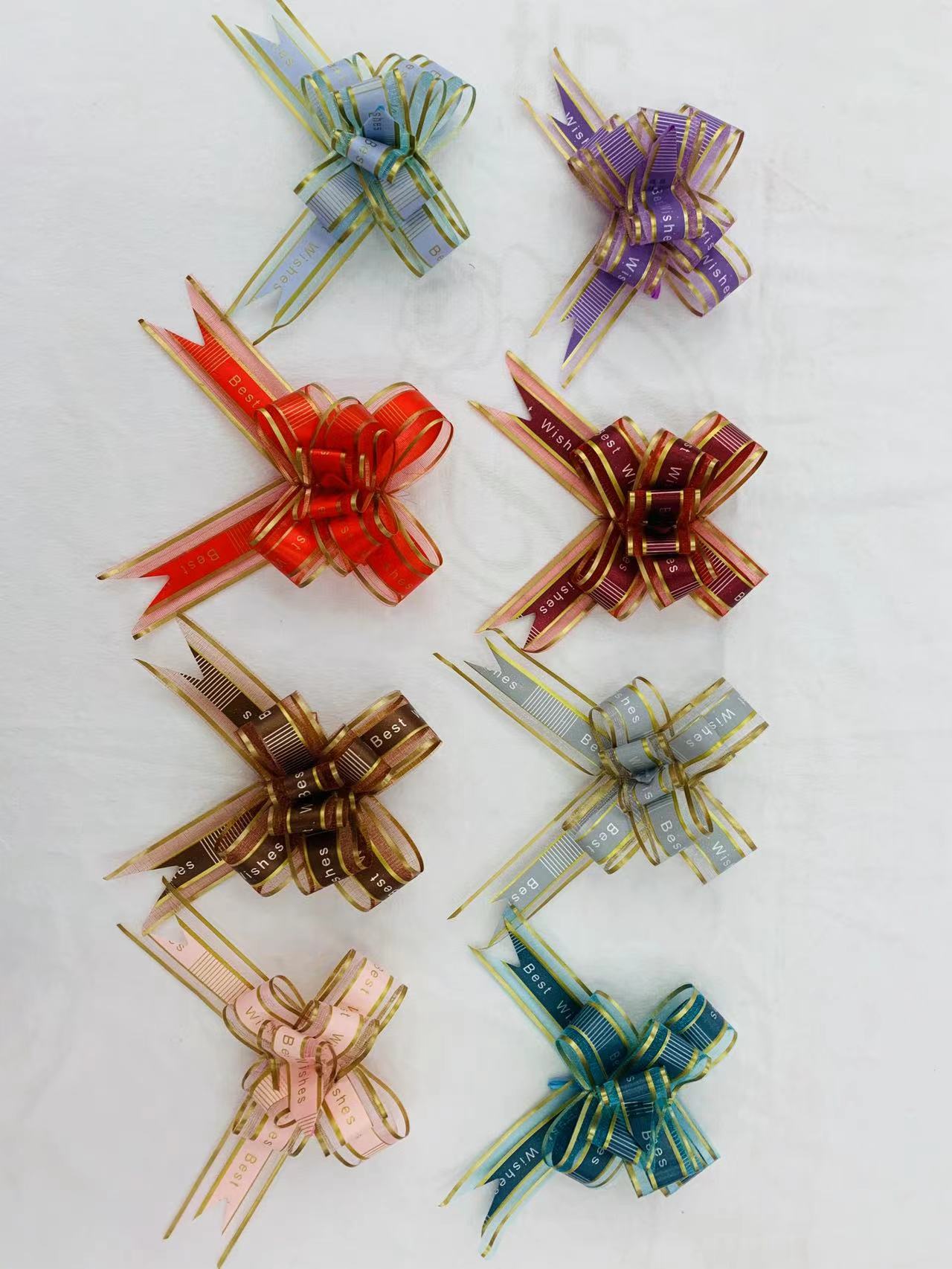 Exquisite hand-pulled flower gift box decorated with bow and ribbon festival gift decoration 22019 details Picture