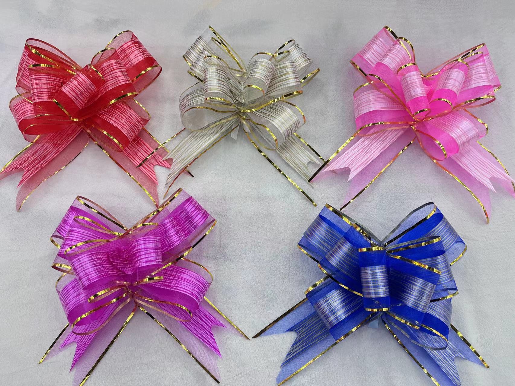 Exquisite hand-pulled flower gift box decorated with bow and ribbon festival gift decoration 22035 Specification image