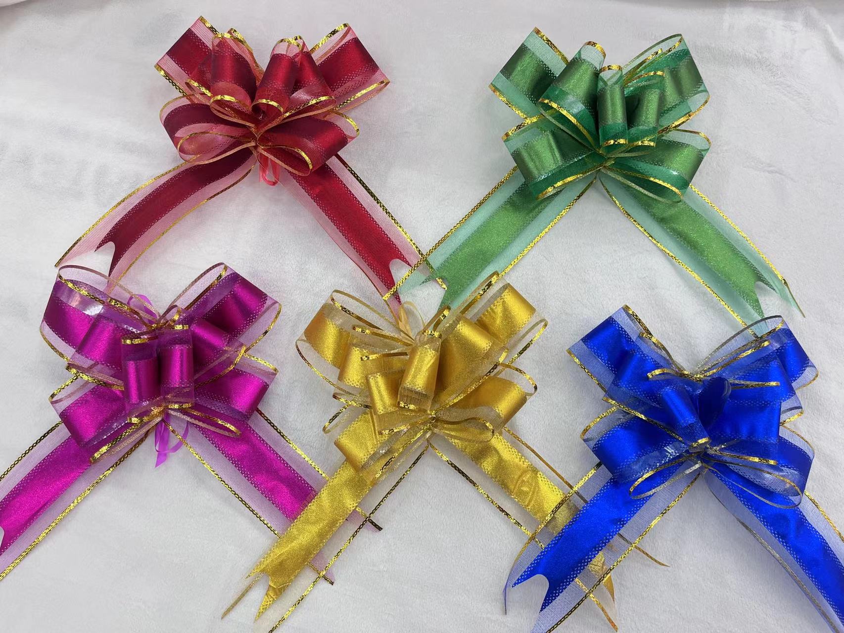 Exquisite hand-pulled flower gift box decorated with bow and ribbon festival gift decoration 22035 details Picture