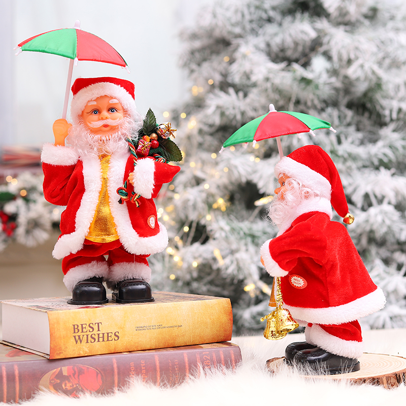 Cross-border new electric Santa Claus umbrella toy Christmas decoration factory direct sales Specification image