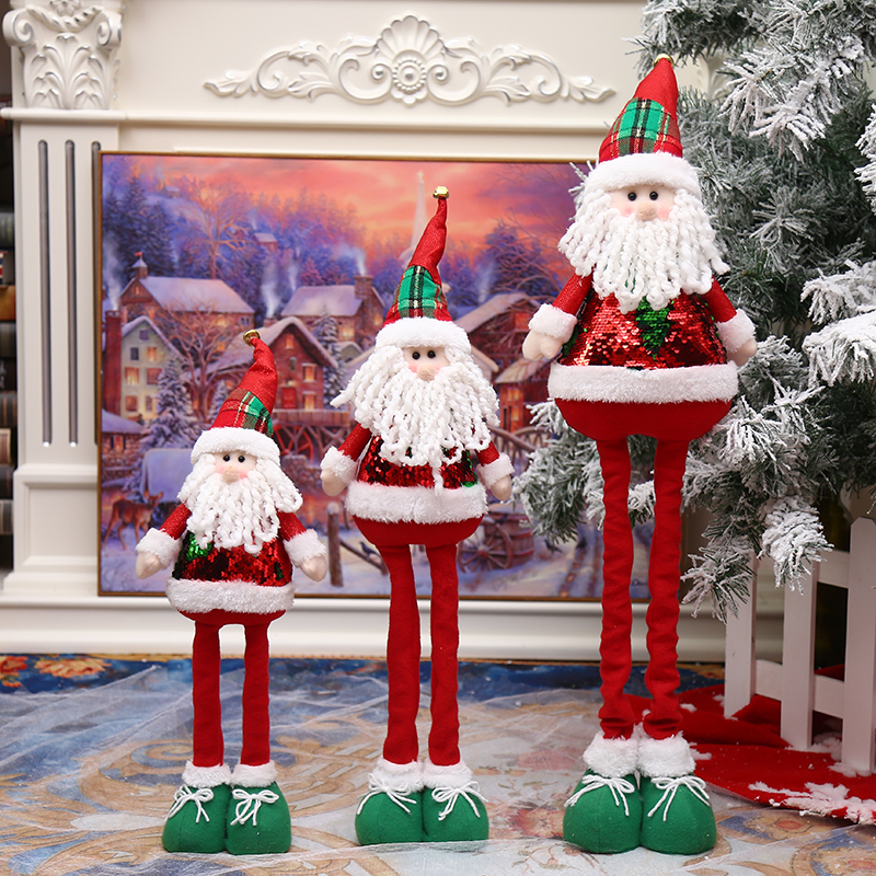 New red and green height-adjustable Christmas doll, Christmas decoration, telescopic leg toy, Christmas gift, Christmas ornament details Picture