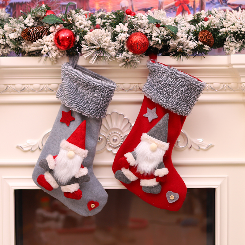 新款圣诞袜老人公仔大号无脸人北欧风圣诞袜 圣诞节礼物 工厂直销图