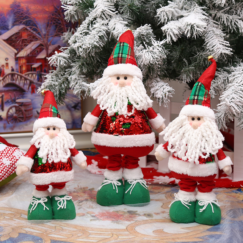 New red and green height-adjustable Christmas doll, Christmas decoration, telescopic leg toy, Christmas gift, Christmas ornament Item Picture