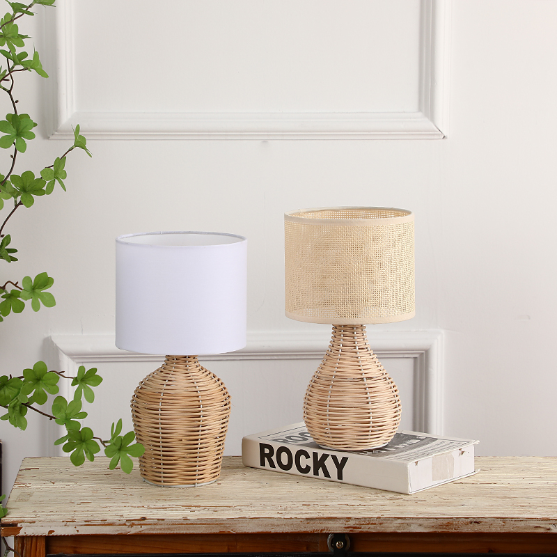 Hand-woven lamps, rattan table lamps, indoor decorative lamps, fabric table lamps, vase table lamps