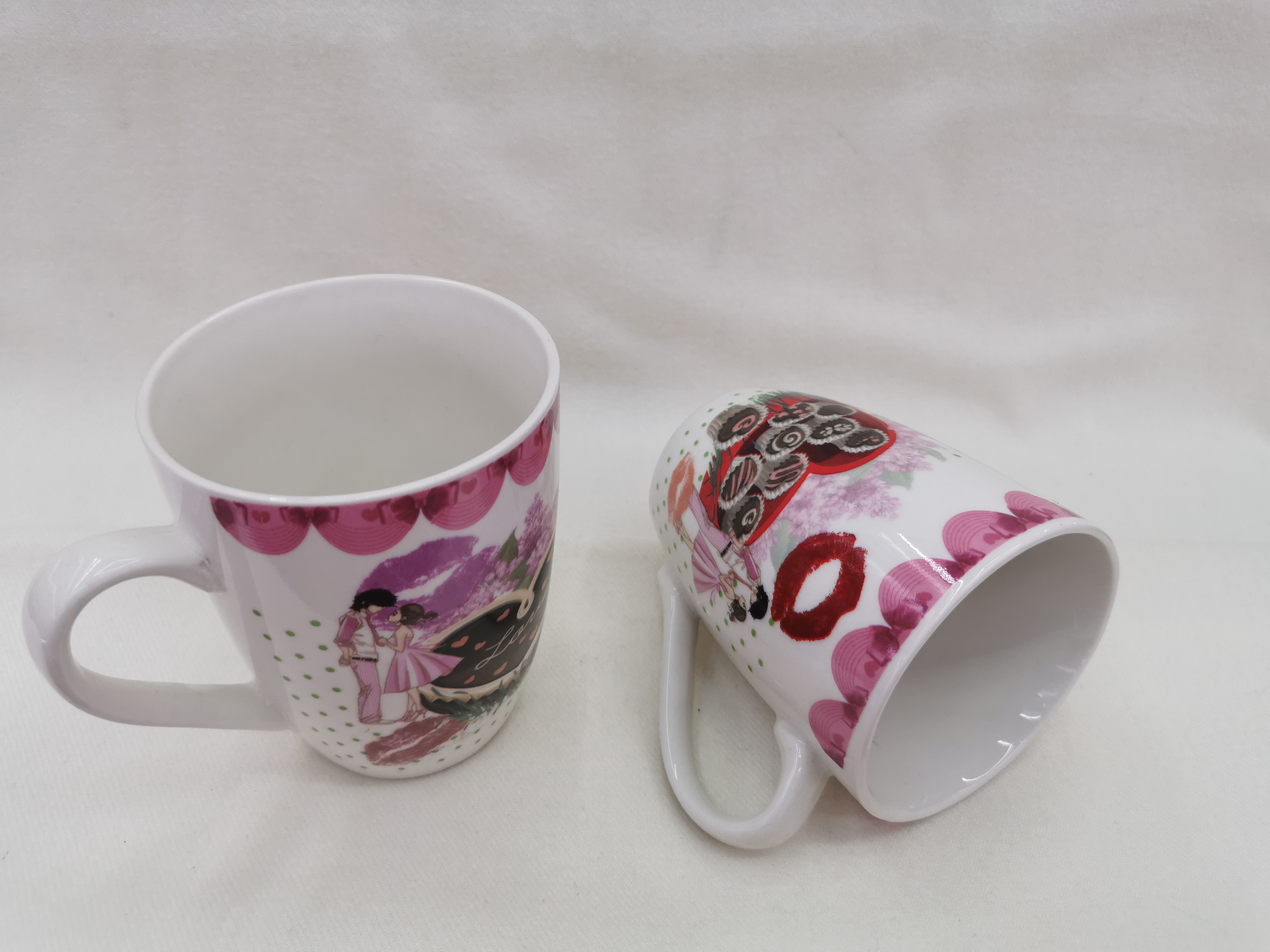 咖啡水杯中国风马克杯喜庆爱心杯情人节陶瓷杯RUIHUA详情图3