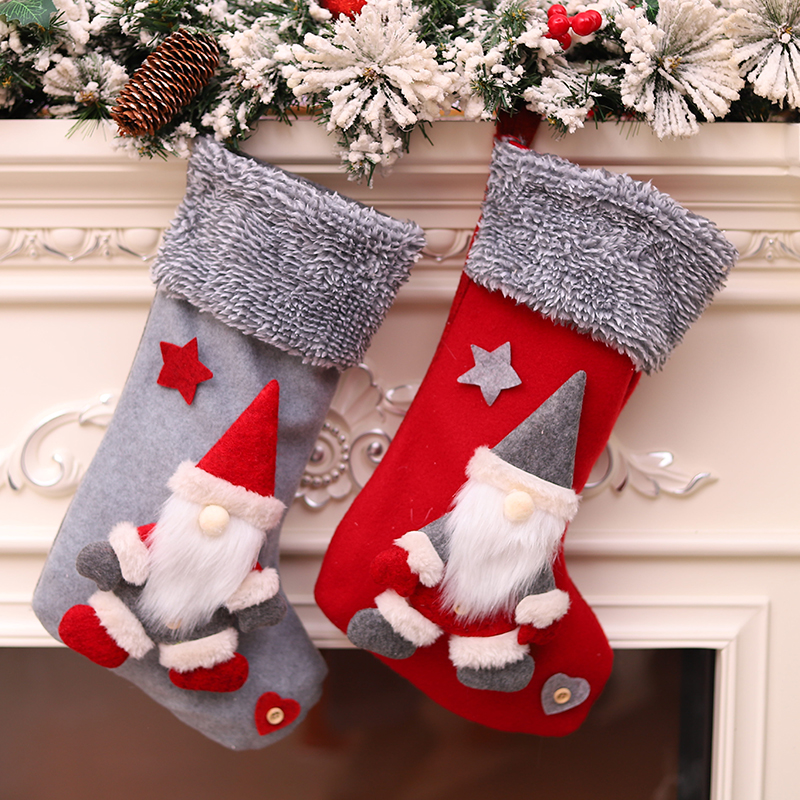 圣诞袜/圣诞老人/圣诞装饰品白底实物图