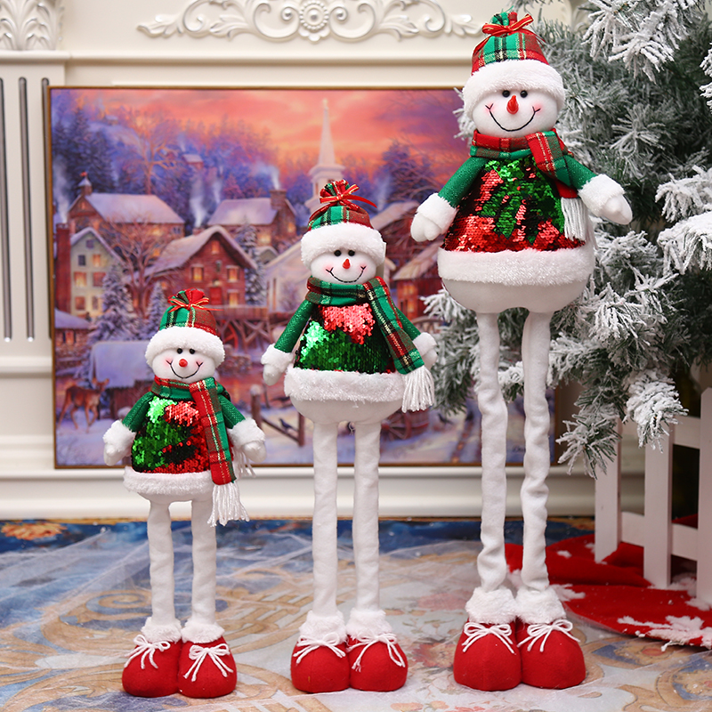 New red and green height-adjustable Christmas doll, Christmas decoration, telescopic leg toy, Christmas gift, Christmas ornament Specification image