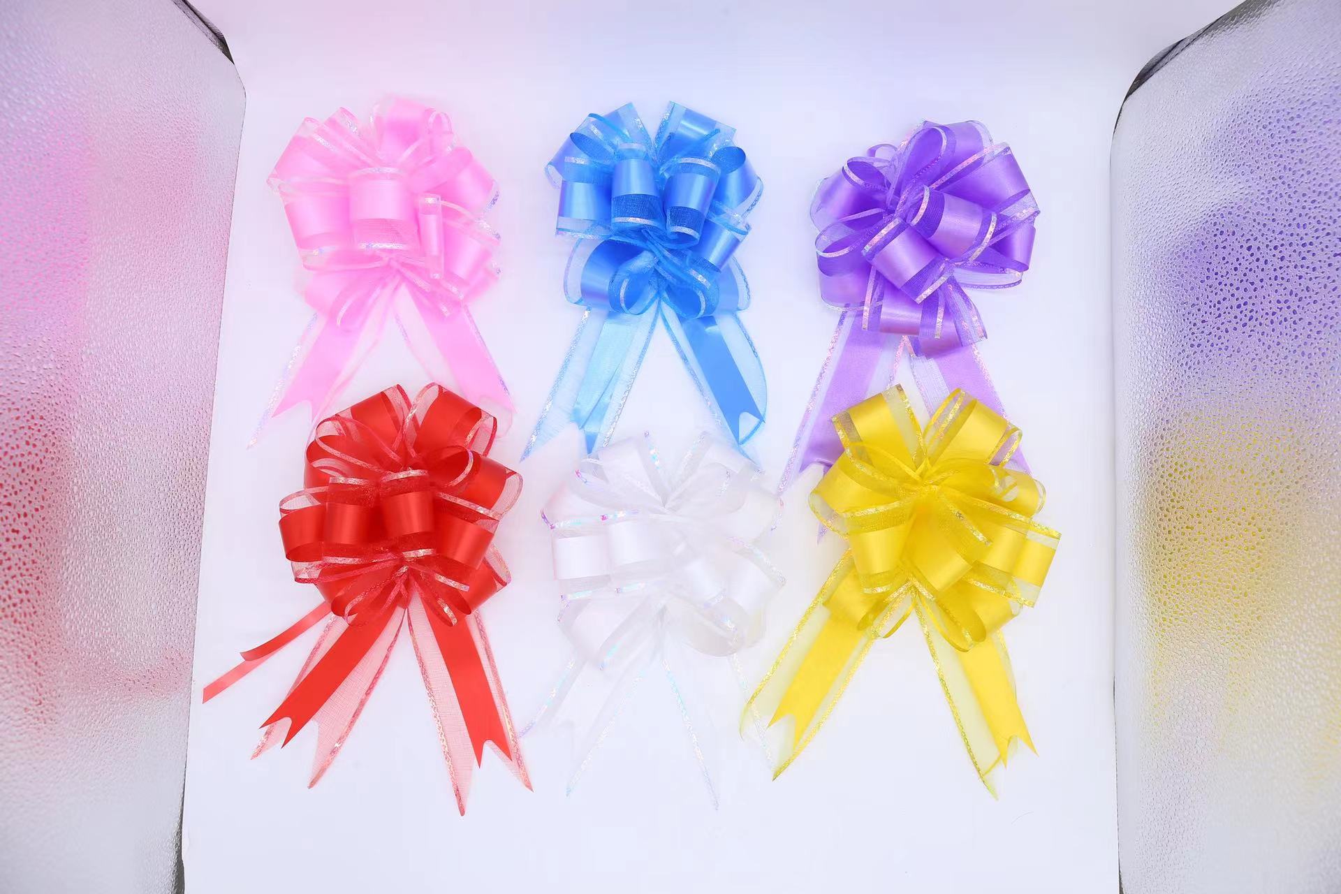 Exquisite hand-pulled flower gift box decorated with bow and ribbon festival gift decoration 2214 Specification image